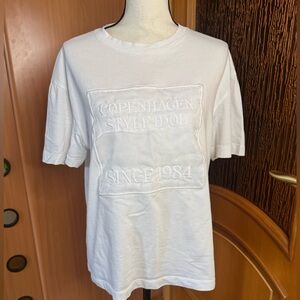 Zara cotton embroidered T-shirt loose fit. Sz M